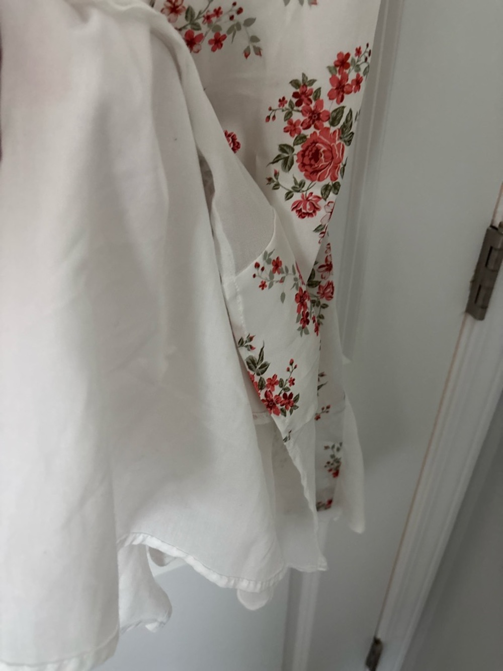 Forever 21 Floral Print Bow Godet Slip Satin Mini Dress Fairy XS - Picture 5 of 7